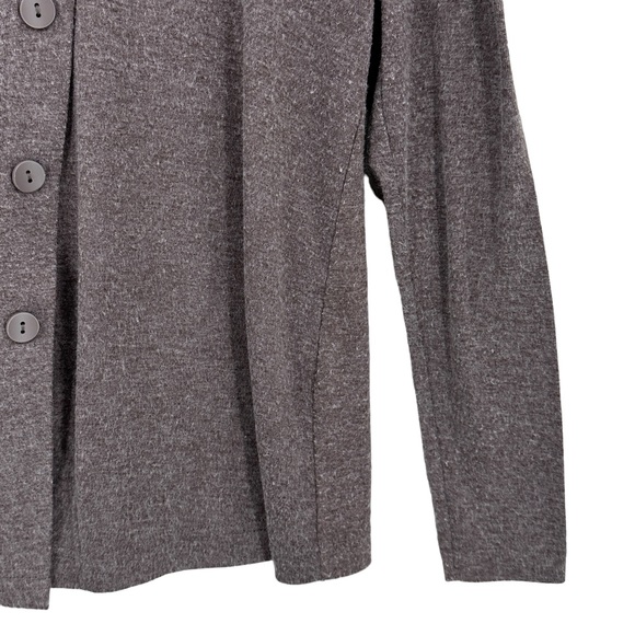 SOFT SURROUNDINGS Sweater Cowl Neck Asymmetrical Buttons Purple - Picture 4 of 7